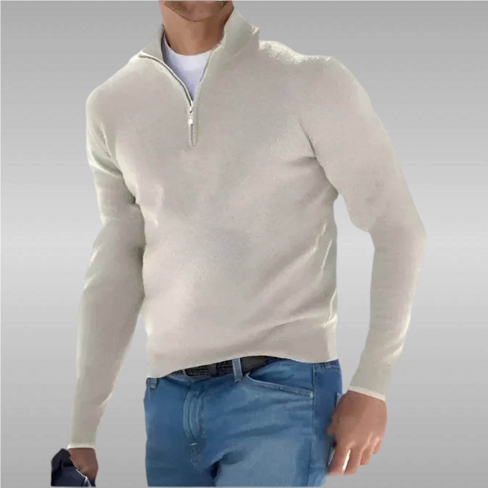 CENTO | Men's Polo Zipper Sweater