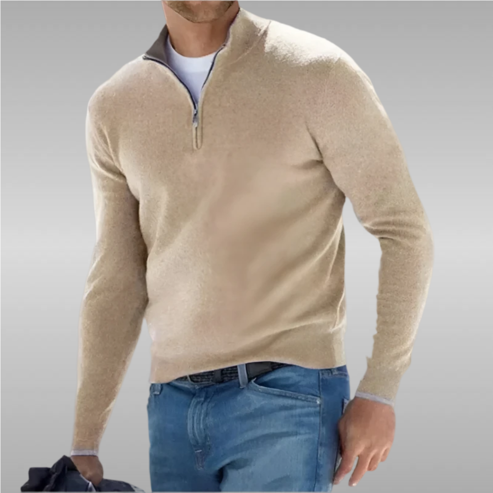 CENTO | Men's Polo Zipper Sweater