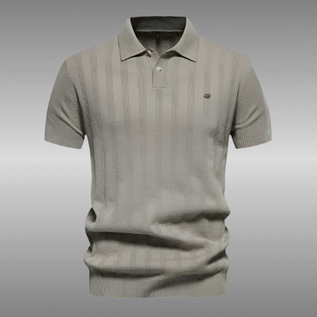 CENTO | Men's Casual Ribbed Polo Shirt