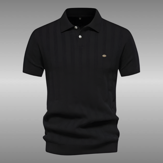 CENTO | Men's Casual Ribbed Polo Shirt